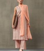office women floral printed regular cotton kurta with trousers & with dupatta