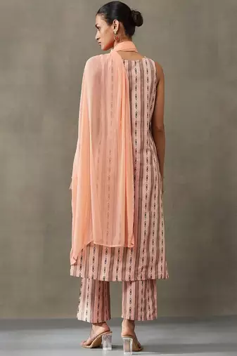 office women floral printed regular cotton kurta with trousers & with dupatta
