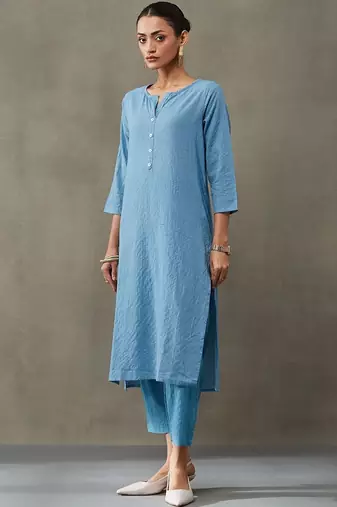 workwear women thread work cotton kurta with trousers