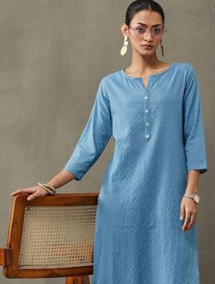 workwear women thread work cotton kurta with trousers 6
