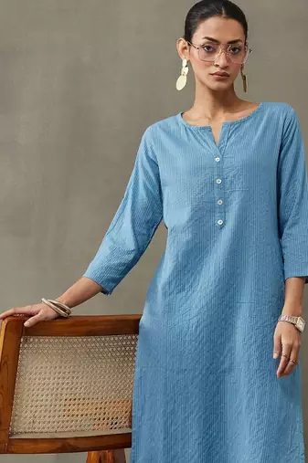 workwear women thread work cotton kurta with trousers