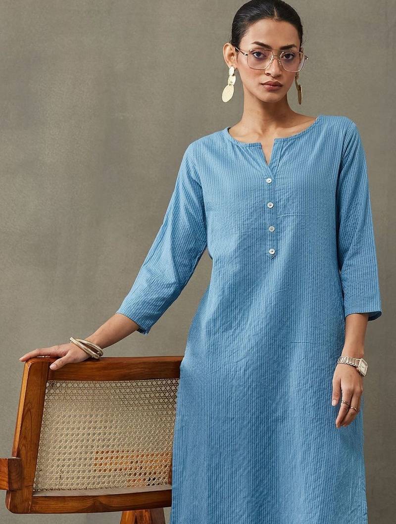 workwear women thread work cotton kurta with trousers