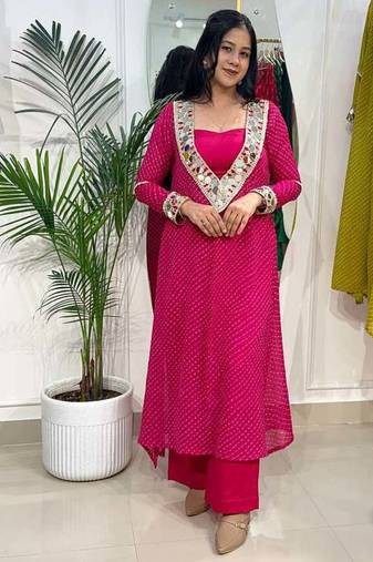 Gulabi muse lehariya co-ord  set