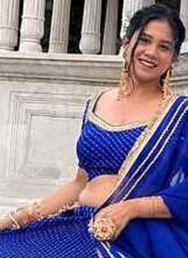 Royal blue leheriya lehenga