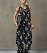 everyday women floral printed regular thread work cotton kurta with palazzos