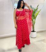 Lal bandhej half kaftan