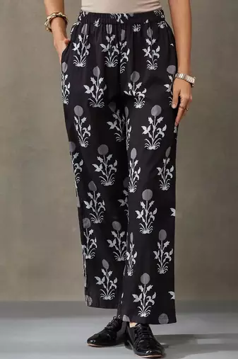 everyday women floral printed regular thread work cotton kurta with palazzos