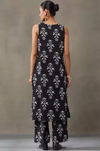 everyday women floral printed regular thread work cotton kurta with palazzos