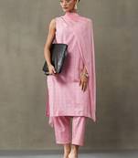 classic women ethnic motifs printed regular cotton kurta with palazzos & with dupatta