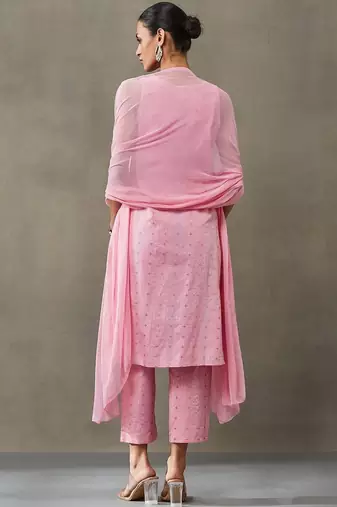 classic women ethnic motifs printed regular cotton kurta with palazzos & with dupatta