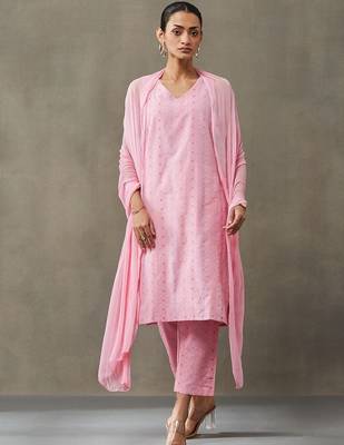 classic women ethnic motifs printed regular cotton kurta with palazzos & with dupatta 7