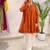 Rust orange  crinkled peplum kurta set