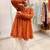 Rust orange  crinkled peplum kurta set