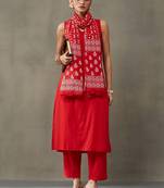 smart women layered cotton kurta with trousers & with dupatta
