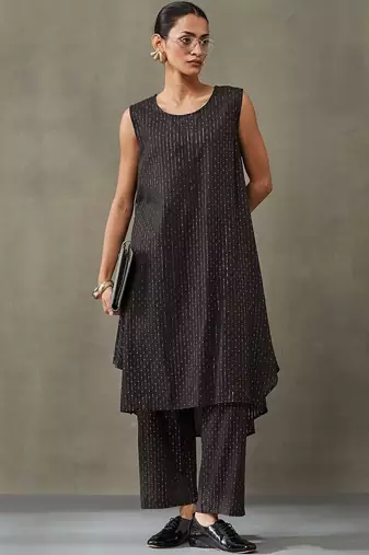 smart women regular cotton kurta with palazzos