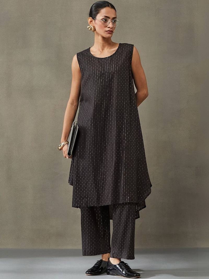 smart women regular cotton kurta with palazzos