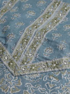 office women printed regular cotton kurta with palazzos & with dupatta 5