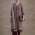 workwear women striped regular thread work cotton kurta with trousers & with dupatta