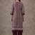 workwear women striped regular thread work cotton kurta with trousers & with dupatta