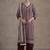workwear women striped regular thread work cotton kurta with trousers & with dupatta