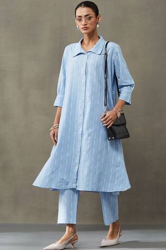 formal women floral printed regular cotton kurta with palazzos