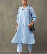 formal women floral printed regular cotton kurta with palazzos
