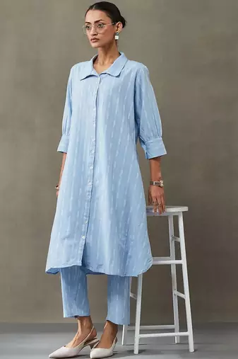 formal women floral printed regular cotton kurta with palazzos