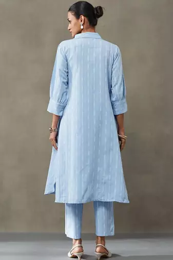 formal women floral printed regular cotton kurta with palazzos