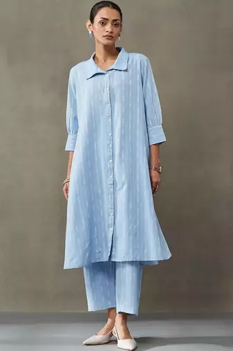 formal women floral printed regular cotton kurta with palazzos