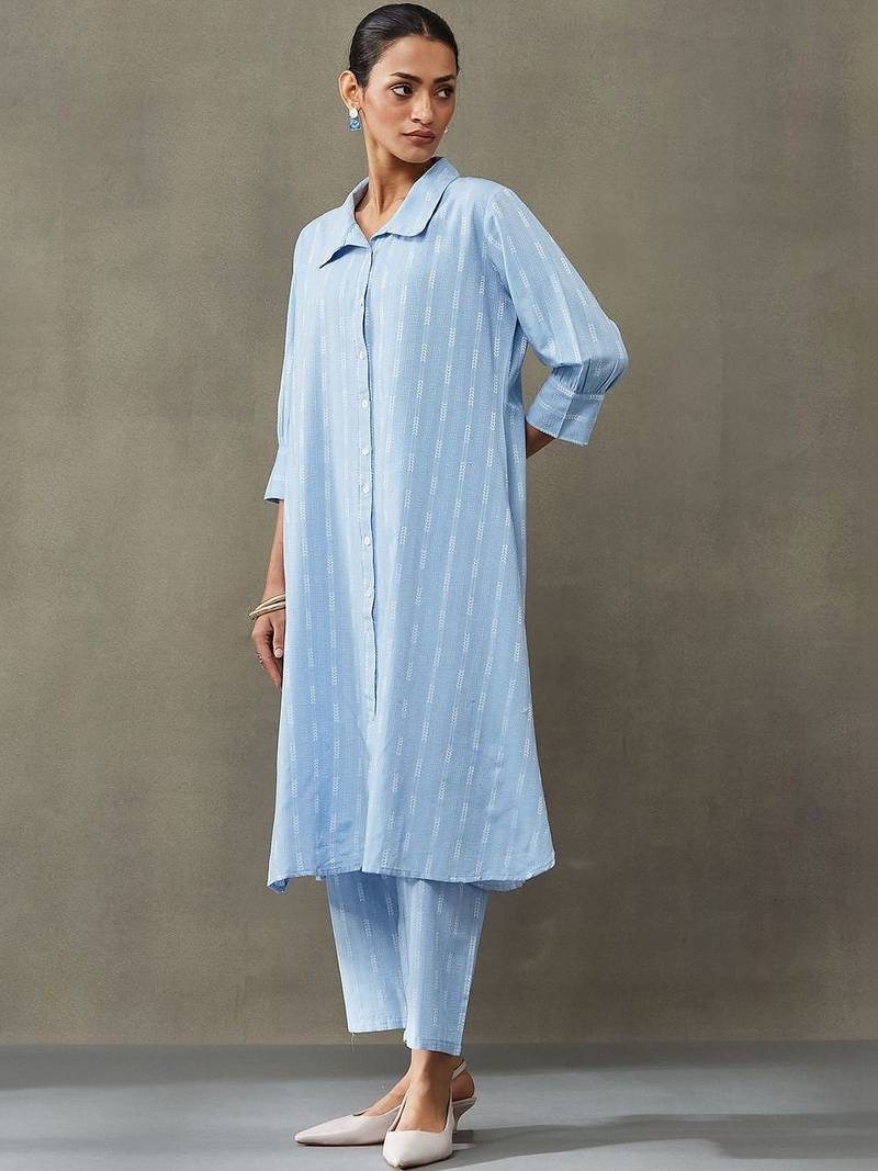 formal women floral printed regular cotton kurta with palazzos