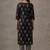 classic women floral embroidered regular beads and stones cotton kurta with trousers & with dupatta