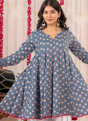 Sky blue cotton farshi salwar set 2