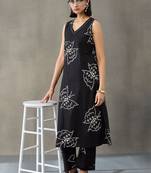 office floral printed regular thread work cotton kurta with trousers with dupatta
