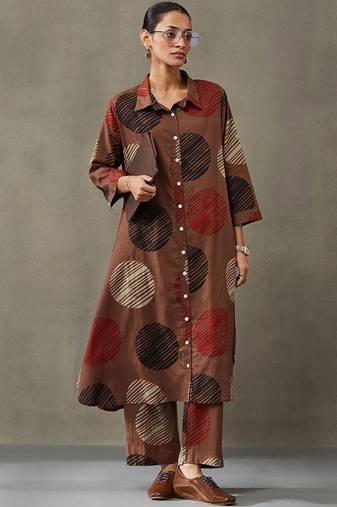 structured printed cotton kurta sets