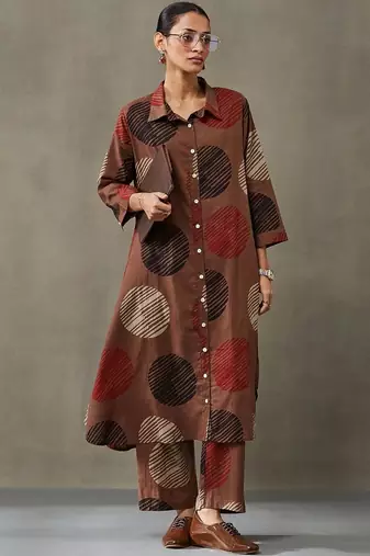 structured printed cotton kurta sets