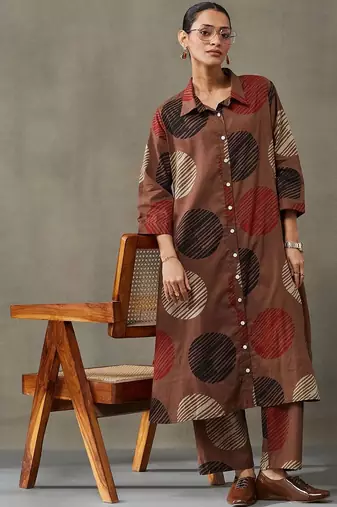 structured printed cotton kurta sets
