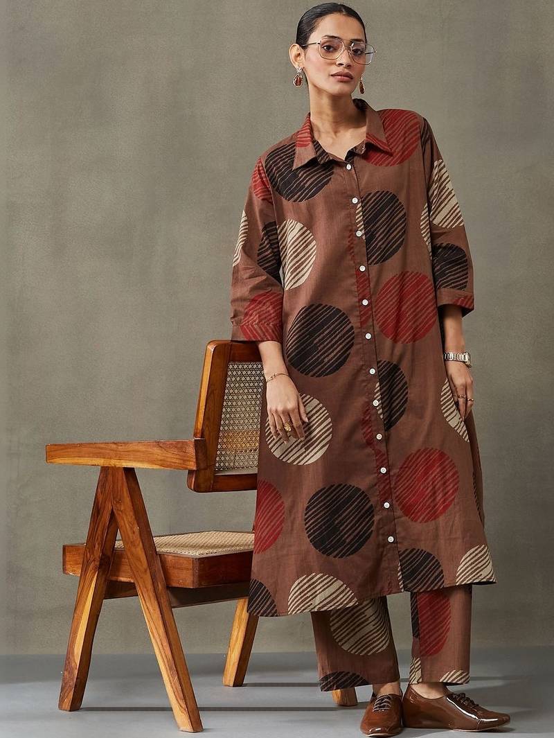 structured printed cotton kurta sets