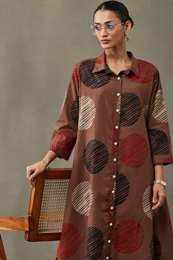 structured printed cotton kurta sets