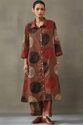 structured printed cotton kurta sets