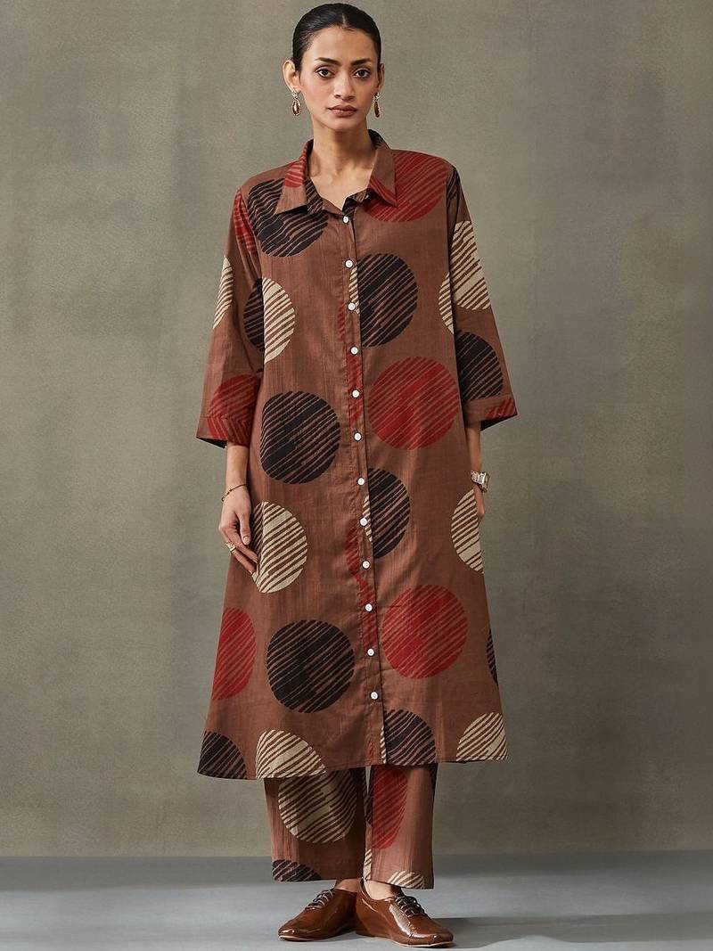 structured printed cotton kurta sets
