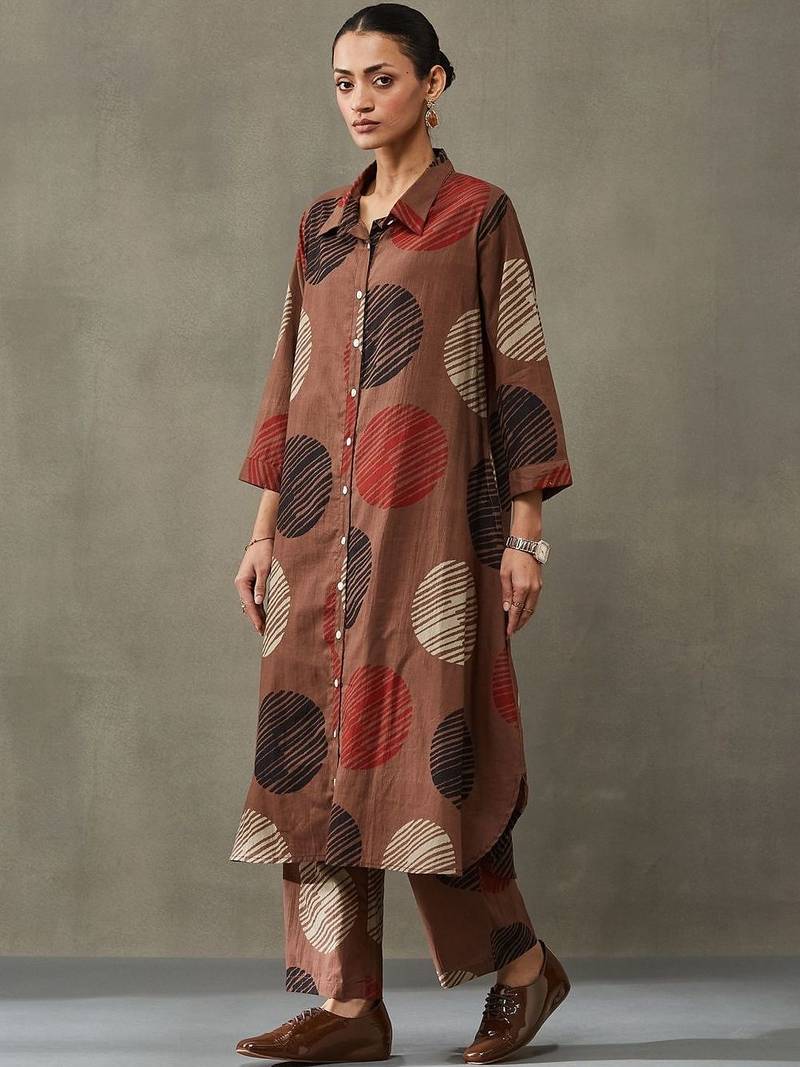 structured printed cotton kurta sets