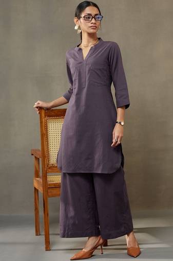 women dyed regular cotton kurta with palazzos