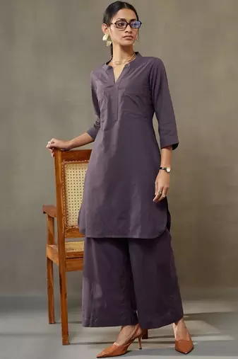 women dyed regular cotton kurta with palazzos