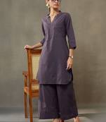 women dyed regular cotton kurta with palazzos