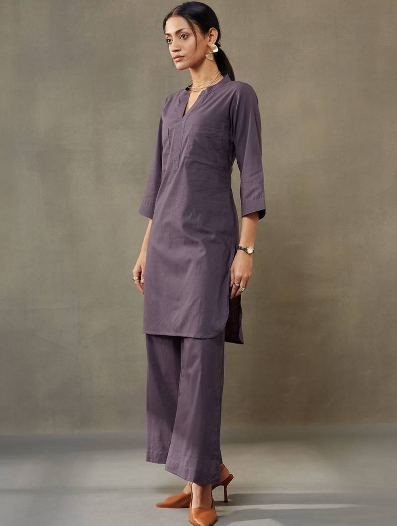 women dyed regular cotton kurta with palazzos