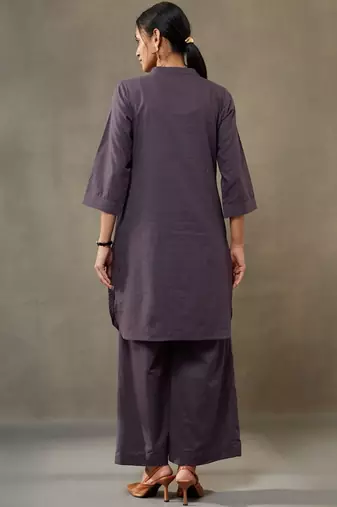 women dyed regular cotton kurta with palazzos