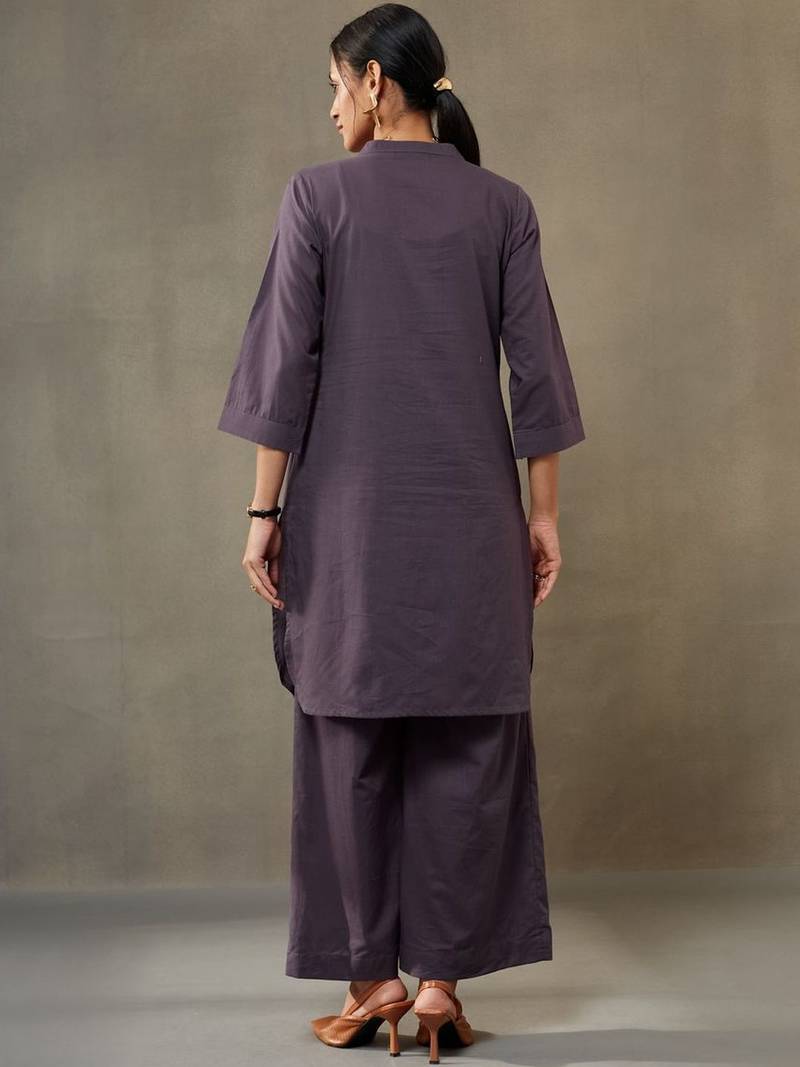 women dyed regular cotton kurta with palazzos