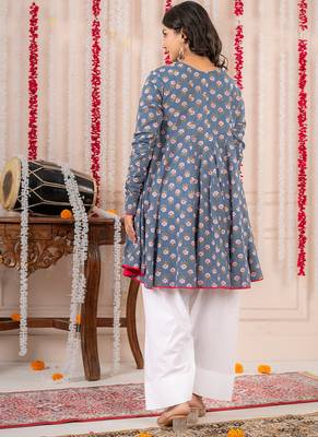 Sky blue cotton farshi salwar set 3