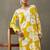 structured women floral printed regular gotta patti kurta with palazzos