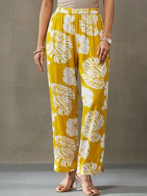 structured women floral printed regular gotta patti kurta with palazzos 4